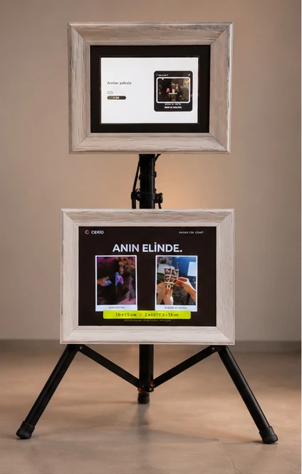 CEKIO’nun çift ekranlı, çerçeveli Photobooth modeli